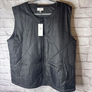 Socialite Quilted Puffer Vest Black Lightweight Zip Front L/XL Women's Gorpcore